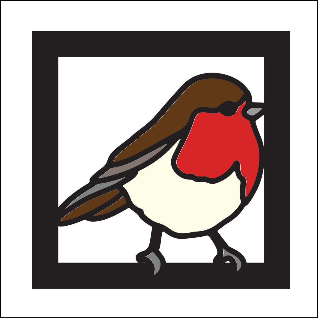 OL4163 - MDF Ladder Insert Tile - Christmas Robin 3 Tile doodle - Olifantjie - Wooden - MDF - Lasercut - Blank - Craft - Kit - Mixed Media - UK