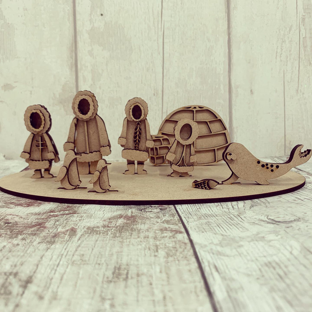 SALE - MDF OL306 Inuit Family CC113 - Olifantjie - Wooden - MDF - Lasercut - Blank - Craft - Kit - Mixed Media - UK