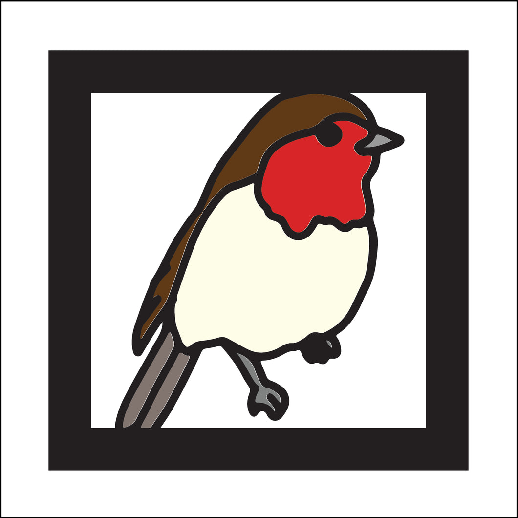 OL4162 - MDF Ladder Insert Tile - Christmas Robin 2 Tile doodle - Olifantjie - Wooden - MDF - Lasercut - Blank - Craft - Kit - Mixed Media - UK