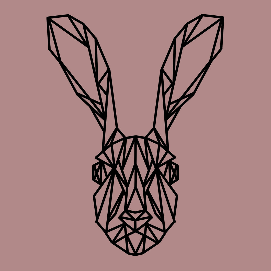OL3446 - Geometric shape (optional backing) - Hare - Olifantjie - Wooden - MDF - Lasercut - Blank - Craft - Kit - Mixed Media - UK