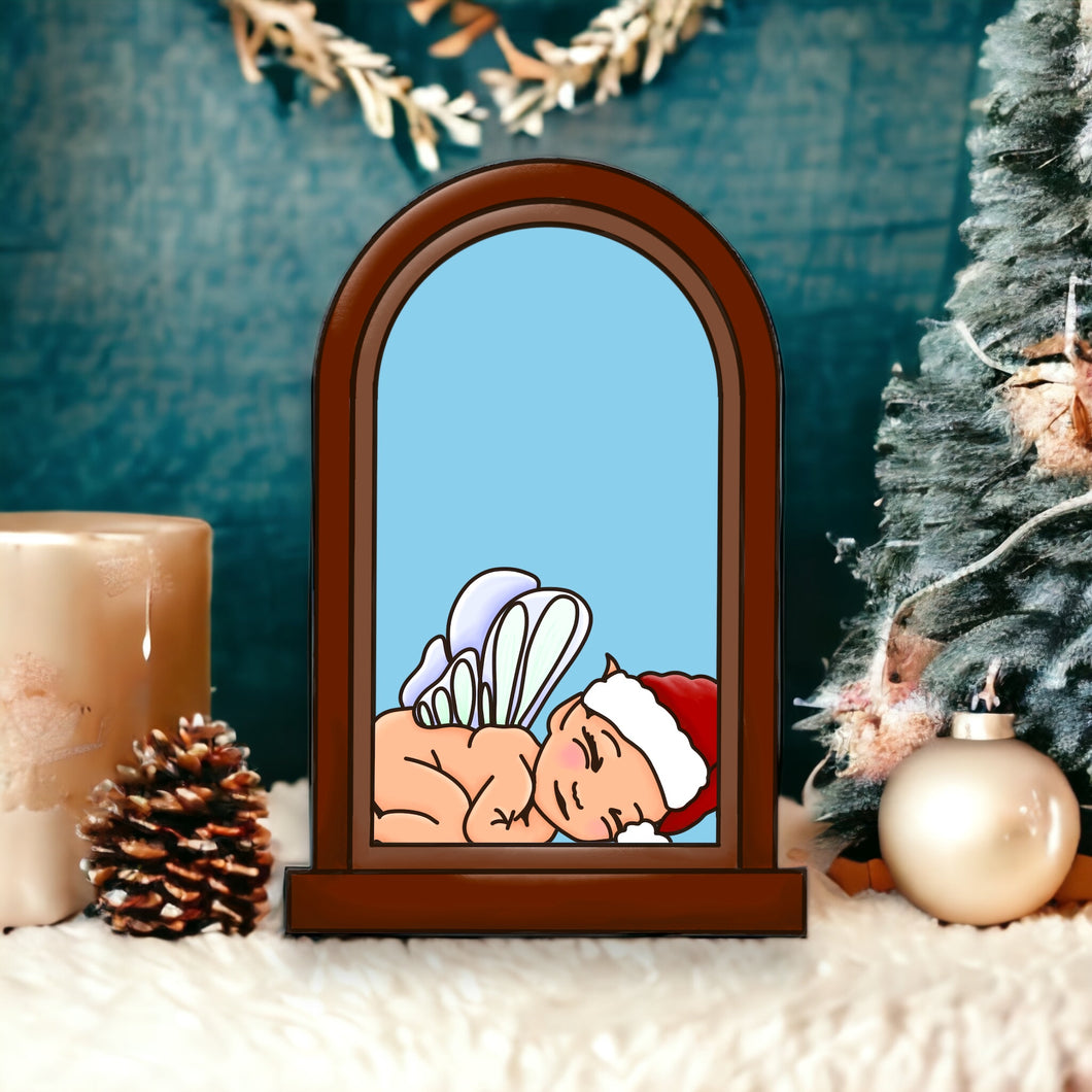 OL4191 - MDF Fairy Baby Christmas Window Doodle Kit - Olifantjie - Wooden - MDF - Lasercut - Blank - Craft - Kit - Mixed Media - UK