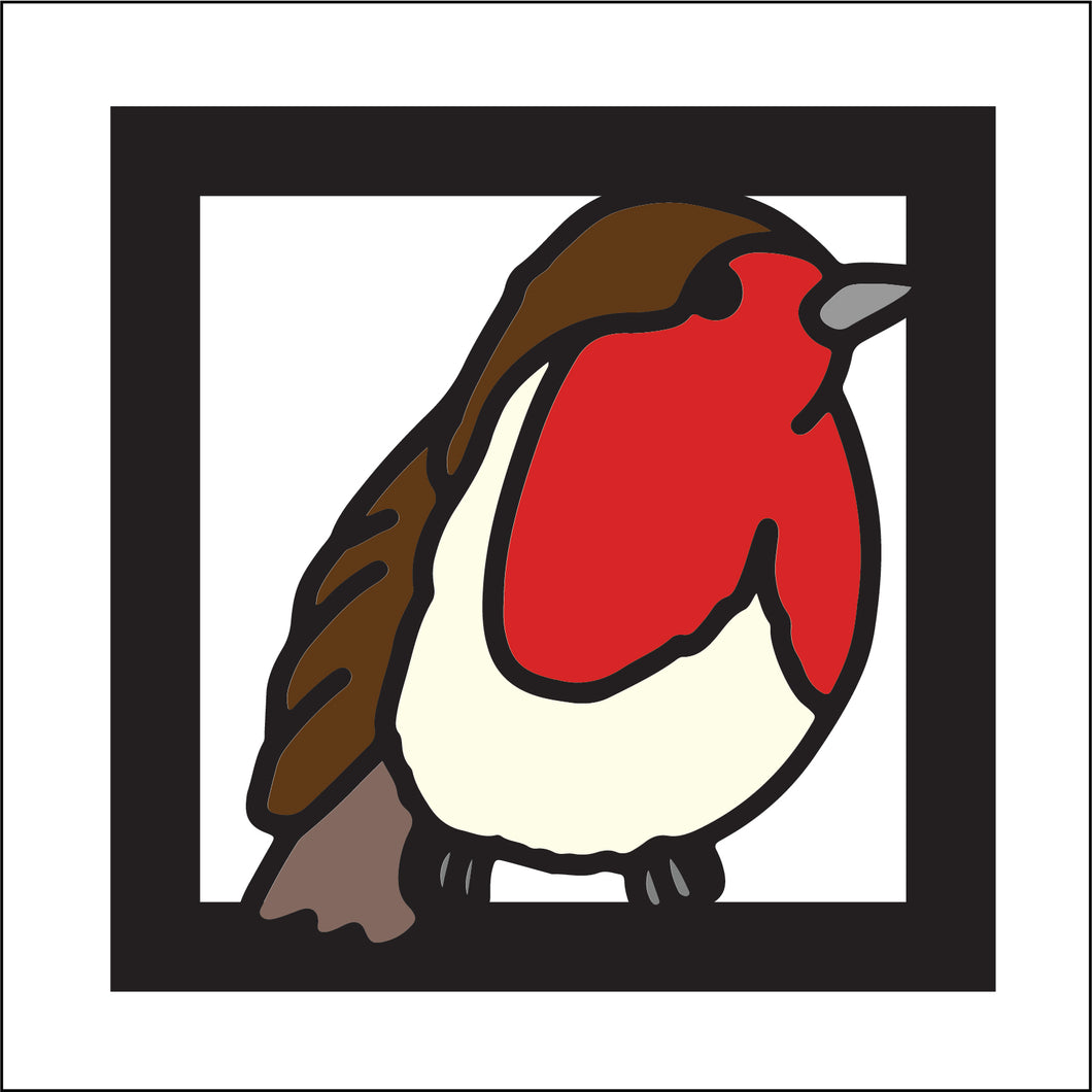 OL4161 - MDF Ladder Insert Tile - Christmas Robin 1 Tile doodle - Olifantjie - Wooden - MDF - Lasercut - Blank - Craft - Kit - Mixed Media - UK