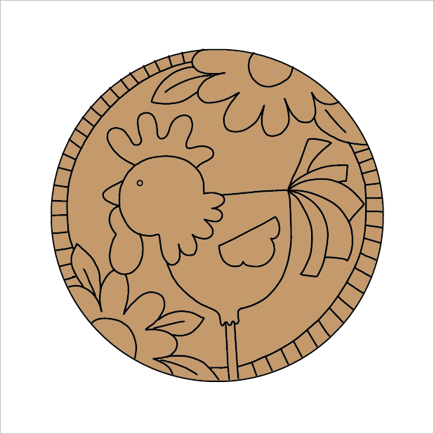NO292 - MDF 2 Sizes Magnet sized Engraved - Chicken Magnet 2 - Olifantjie - Wooden - MDF - Lasercut - Blank - Craft - Kit - Mixed Media - UK