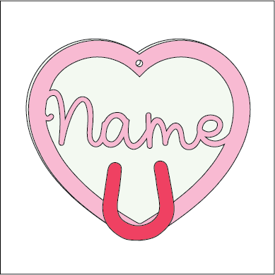 HB047- MDF Hanging Heart - Pet Paw Print Themed with Choice of Wording - 2 Fonts - Horseshoe - Olifantjie - Wooden - MDF - Lasercut - Blank - Craft - Kit - Mixed Media - UK