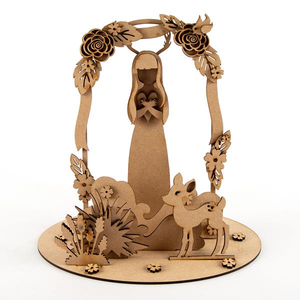 Sale OL358 - MDF Freestanding Woodland Women Scene MDF Kit - Olifantjie - Wooden - MDF - Lasercut - Blank - Craft - Kit - Mixed Media - UK