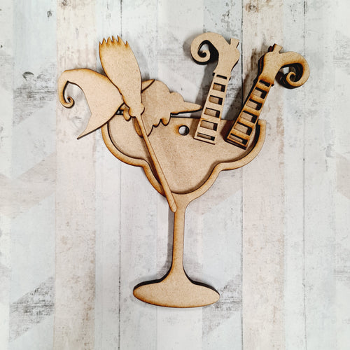 Sale OL942 - MDF Witches Legs Cocktail Glass - Olifantjie - Wooden - MDF - Lasercut - Blank - Craft - Kit - Mixed Media - UK