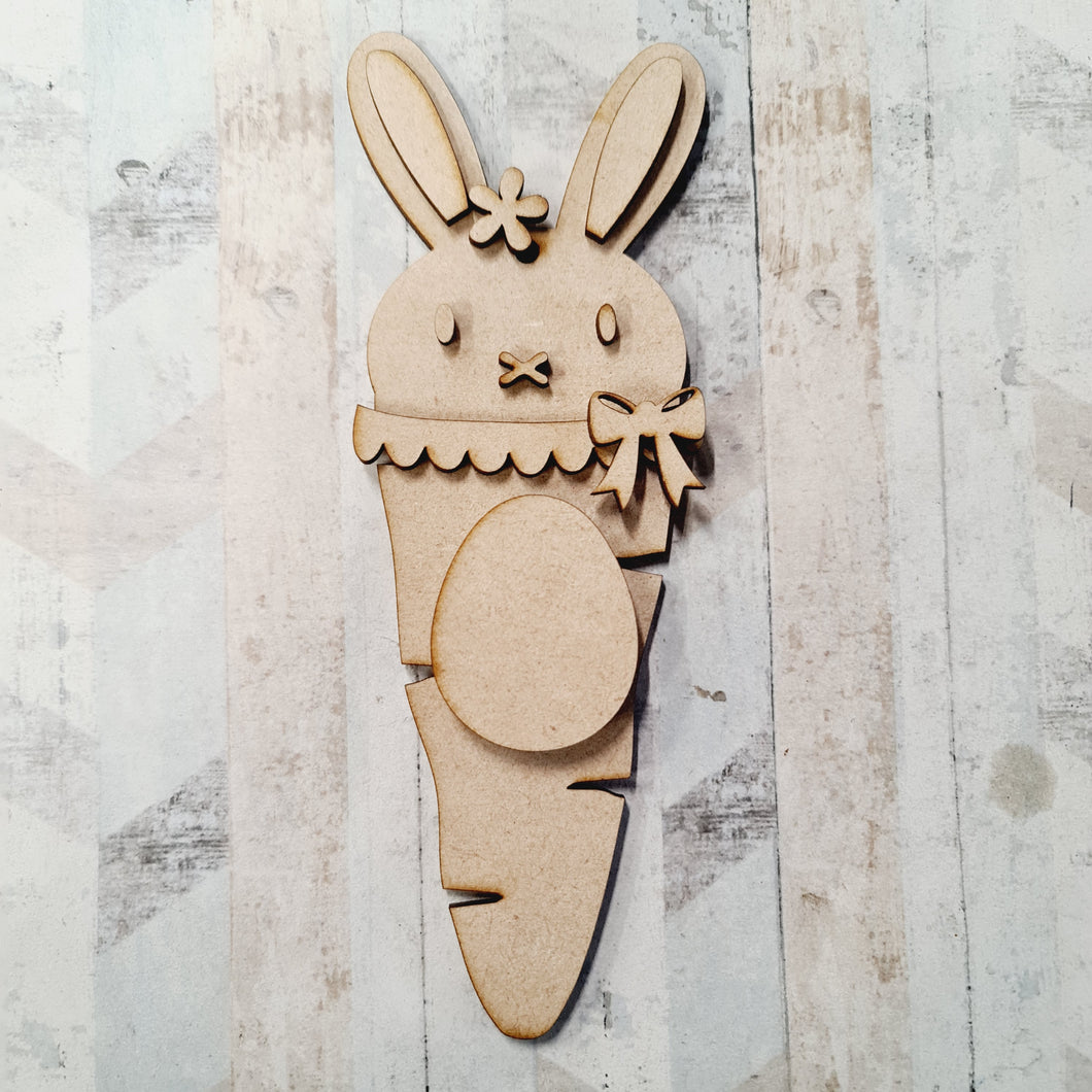 Sale OL563 - MDF Easter Bunny Carrot - Magic Money Holder - Olifantjie - Wooden - MDF - Lasercut - Blank - Craft - Kit - Mixed Media - UK