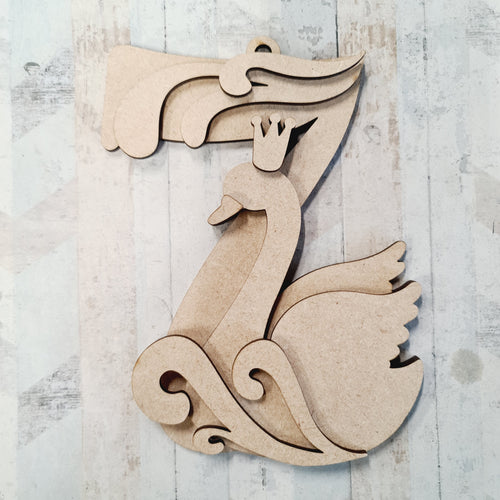 SJ332 - MDF Sarah Jane 12 days Christmas hanging or  not - Day 7 - Olifantjie - Wooden - MDF - Lasercut - Blank - Craft - Kit - Mixed Media - UK