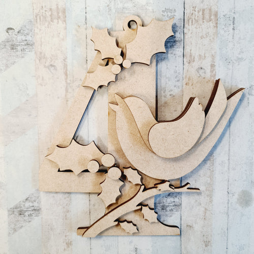SJ329 - MDF Sarah Jane 12 days Christmas hanging or not - Day 4 - Olifantjie - Wooden - MDF - Lasercut - Blank - Craft - Kit - Mixed Media - UK