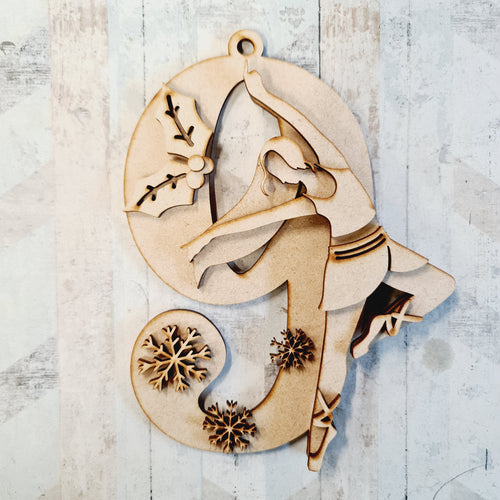 SJ334 - MDF Sarah Jane 12 days Christmas hanging or  not - Day 9 - Olifantjie - Wooden - MDF - Lasercut - Blank - Craft - Kit - Mixed Media - UK