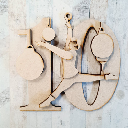 SJ335 - MDF Sarah Jane 12 days Christmas hanging or  not - Day 10 - Olifantjie - Wooden - MDF - Lasercut - Blank - Craft - Kit - Mixed Media - UK