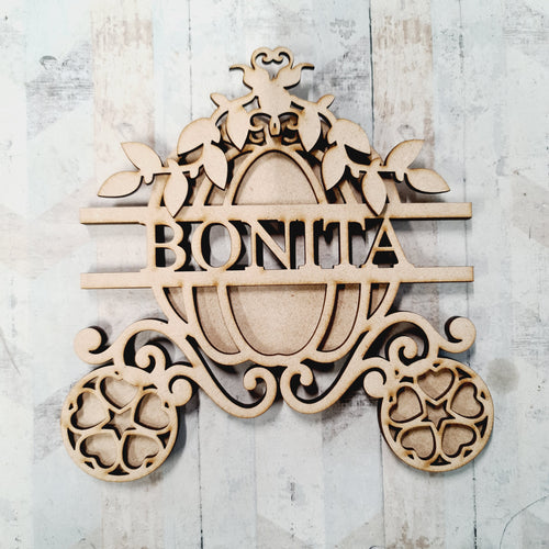SL037 - Pumpkin Carriage Themed Split Layered Personalised Letter - Olifantjie - Wooden - MDF - Lasercut - Blank - Craft - Kit - Mixed Media - UK