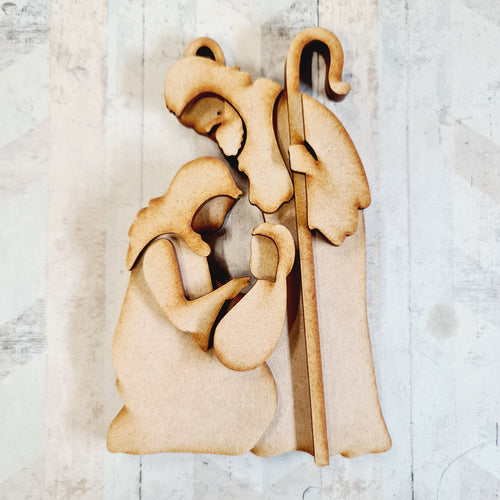 SJ352 - MDF Sarah Jane Christmas  Nativity Hanging Bauble - Olifantjie - Wooden - MDF - Lasercut - Blank - Craft - Kit - Mixed Media - UK