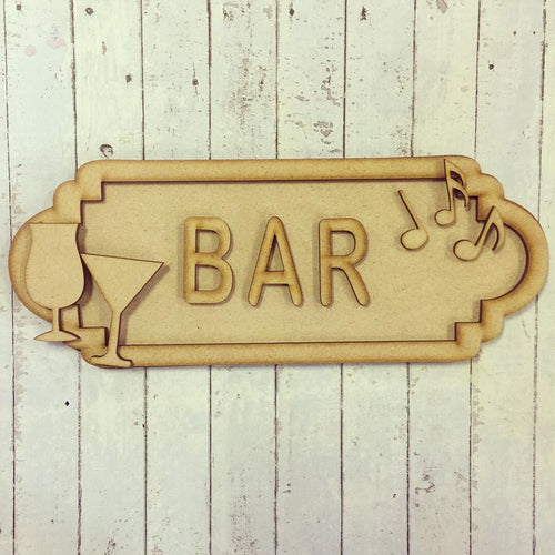 SS034 - MDF Cocktail Theme Personalised Street Sign - Large (12 letters) - Olifantjie - Wooden - MDF - Lasercut - Blank - Craft - Kit - Mixed Media - UK
