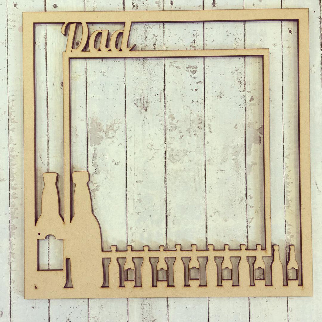 OL010 - MDF Beer Bottles Box Frame Insert - Optional Backing - Olifantjie - Wooden - MDF - Lasercut - Blank - Craft - Kit - Mixed Media - UK