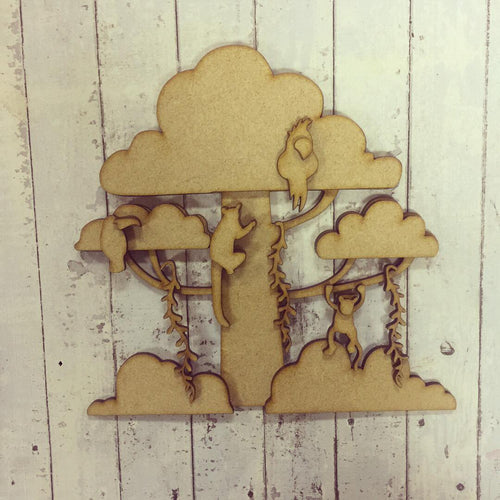 SJ006 - MDF Jungle Theme Kit - Olifantjie - Wooden - MDF - Lasercut - Blank - Craft - Kit - Mixed Media - UK