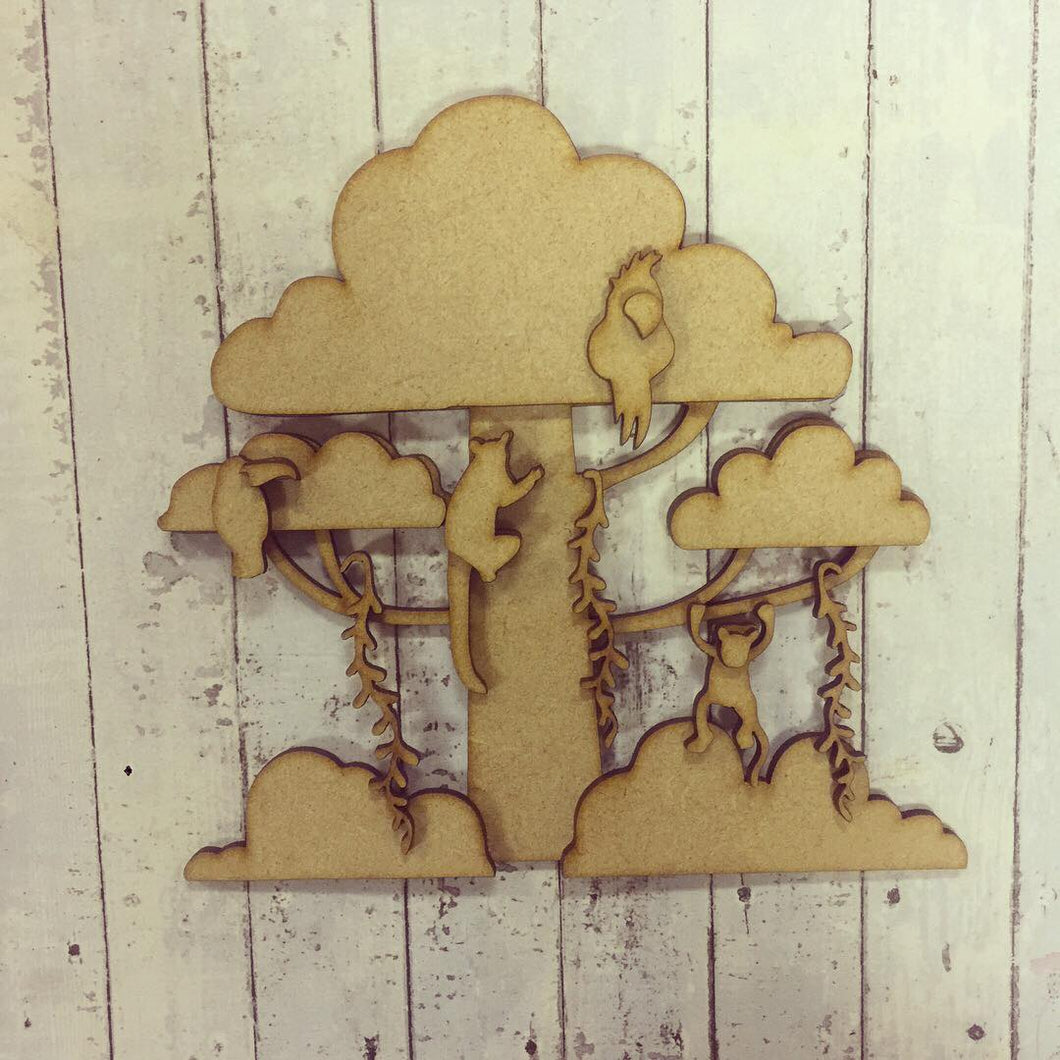 SJ006 - MDF Jungle Theme Kit - Olifantjie - Wooden - MDF - Lasercut - Blank - Craft - Kit - Mixed Media - UK