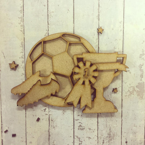 SJ007 - MDF Football Themed Kit - Olifantjie - Wooden - MDF - Lasercut - Blank - Craft - Kit - Mixed Media - UK