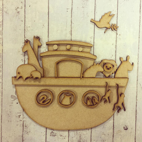 SJ001 - MDF Noah's Ark - Olifantjie - Wooden - MDF - Lasercut - Blank - Craft - Kit - Mixed Media - UK