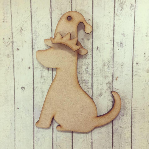 CH099 - MDF Dog Bauble - Sarah Jane Design - Olifantjie - Wooden - MDF - Lasercut - Blank - Craft - Kit - Mixed Media - UK