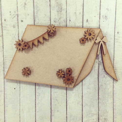 Sale Ol259 - MDF Floral Tent - Olifantjie - Wooden - MDF - Lasercut - Blank - Craft - Kit - Mixed Media - UK