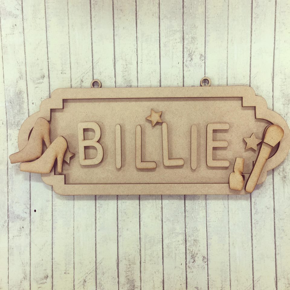 SS076 - MDF Makeup Girly Personalised Street Sign - Medium (8 letters) - Olifantjie - Wooden - MDF - Lasercut - Blank - Craft - Kit - Mixed Media - UK