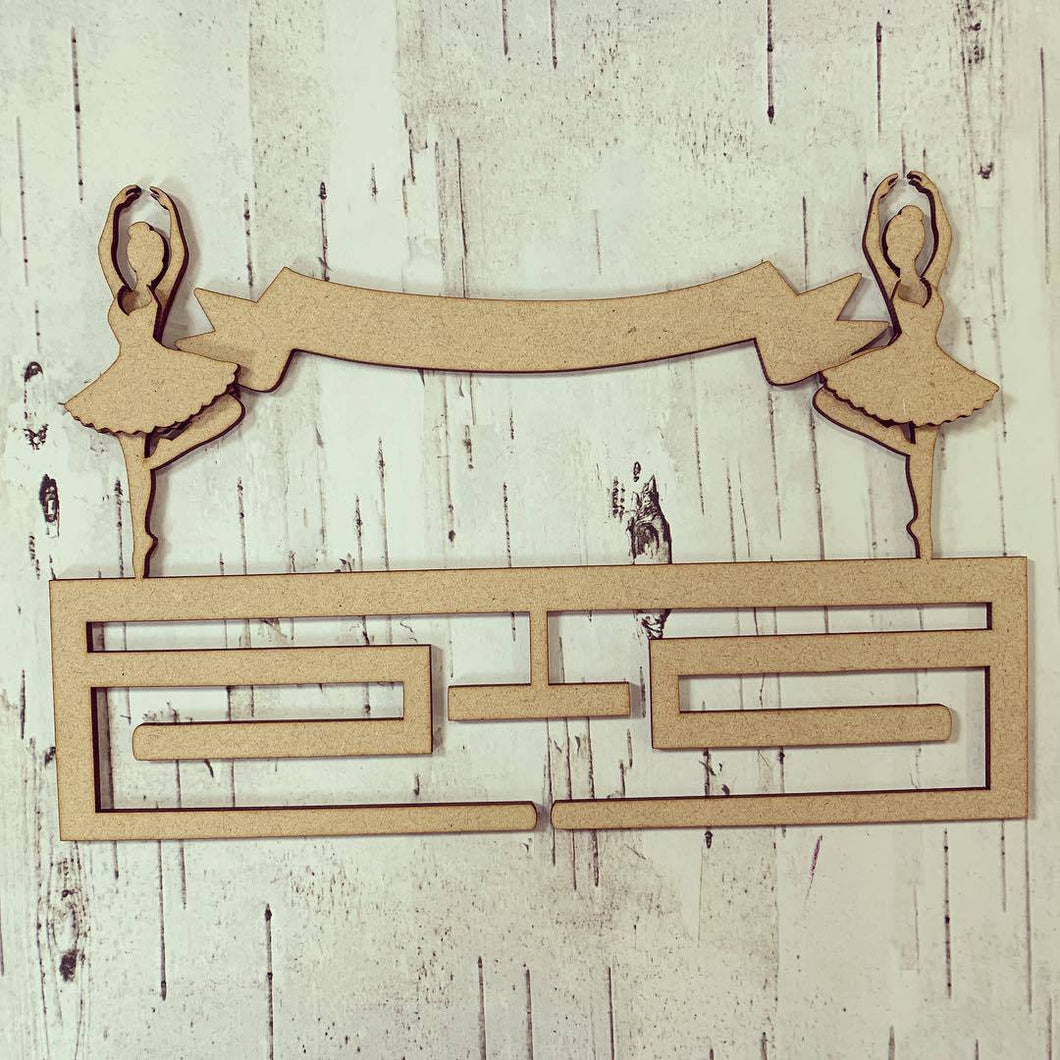 MH005 - MDF Square Dancer / Ballerina - Medal / Ribbon Holder - Olifantjie - Wooden - MDF - Lasercut - Blank - Craft - Kit - Mixed Media - UK