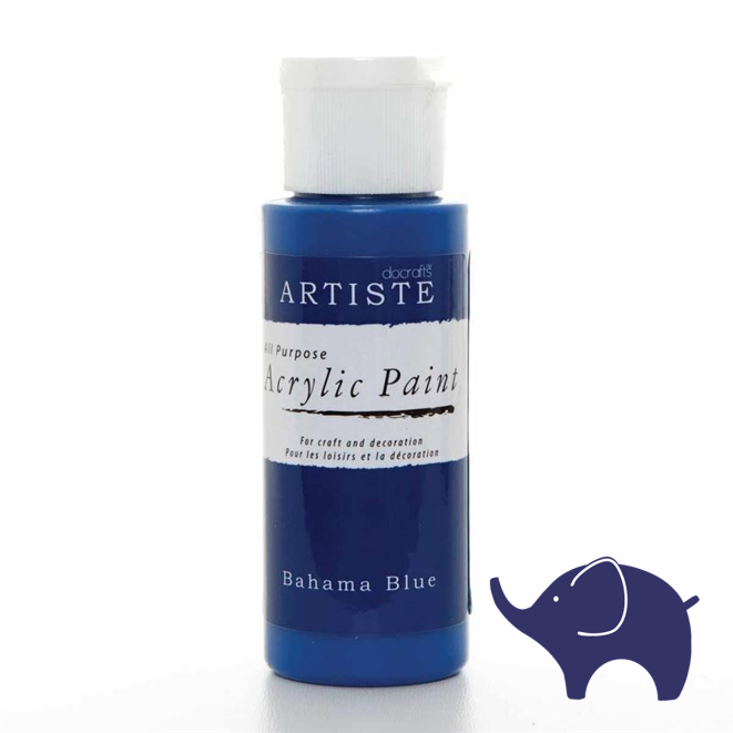 Bahama Blue - Artiste Acrylic Paint 2oz - Olifantjie - Wooden - MDF - Lasercut - Blank - Craft - Kit - Mixed Media - UK