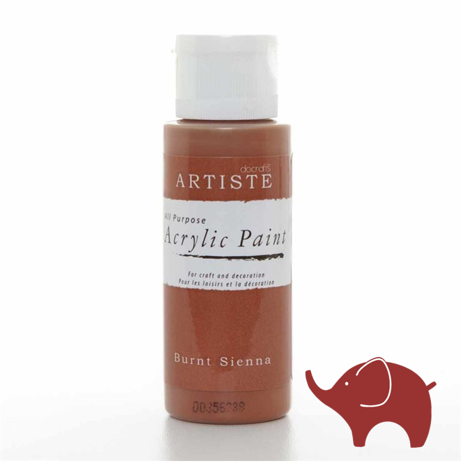Burnt Sienna - Artiste Acrylic Paint 2oz - Olifantjie - Wooden - MDF - Lasercut - Blank - Craft - Kit - Mixed Media - UK