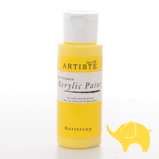 Buttercup - Artiste Acrylic Paint 2oz - Olifantjie - Wooden - MDF - Lasercut - Blank - Craft - Kit - Mixed Media - UK