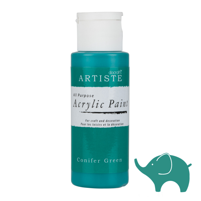 Conifer Green - Artiste Acrylic Paint 2oz - Olifantjie - Wooden - MDF - Lasercut - Blank - Craft - Kit - Mixed Media - UK