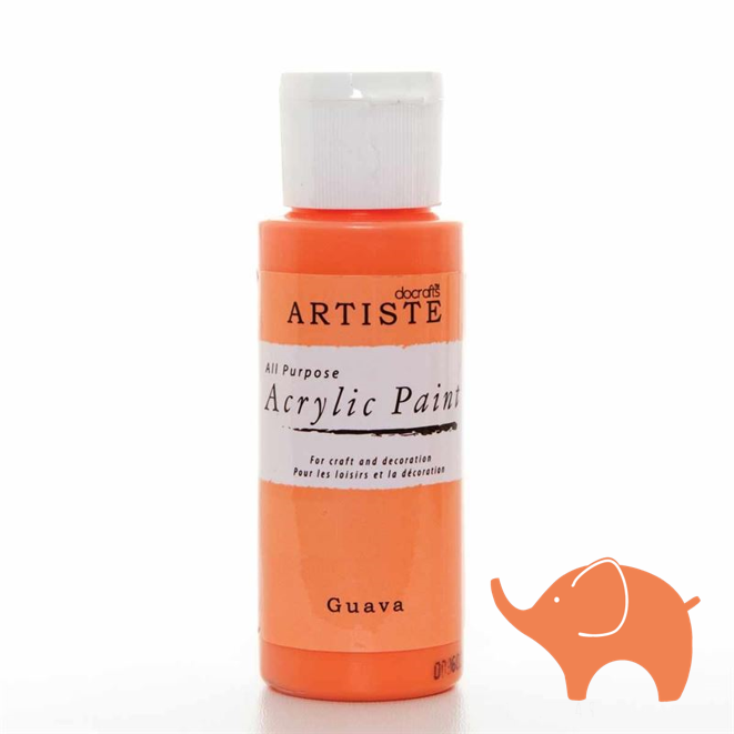 Guava - Artiste Acrylic Paint 2oz - Olifantjie - Wooden - MDF - Lasercut - Blank - Craft - Kit - Mixed Media - UK
