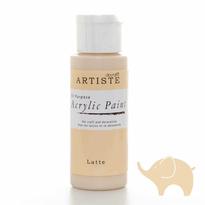 Latte - Artiste Acrylic Paint 2oz - Olifantjie - Wooden - MDF - Lasercut - Blank - Craft - Kit - Mixed Media - UK