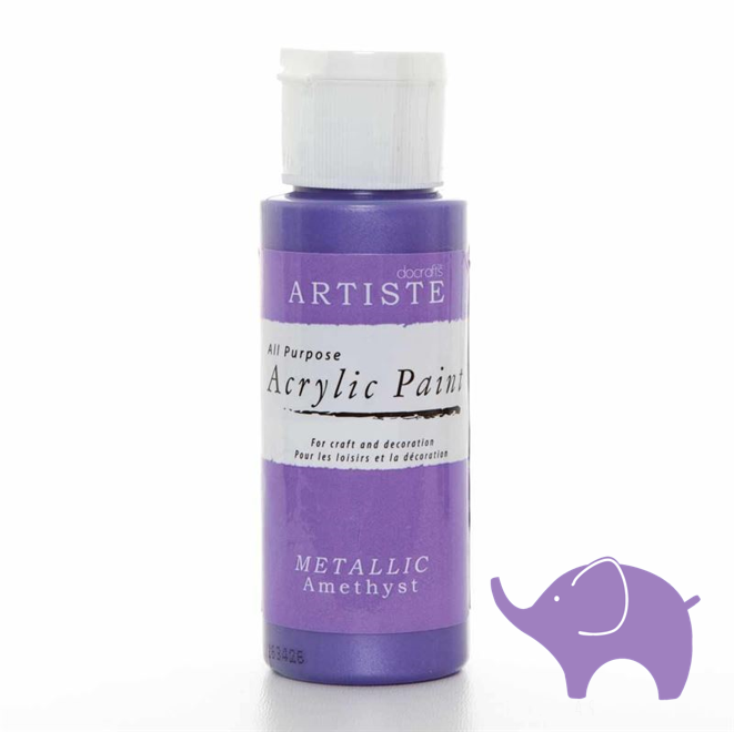 Metallic Amethyst - Artiste Acrylic Paint 2oz - Olifantjie - Wooden - MDF - Lasercut - Blank - Craft - Kit - Mixed Media - UK