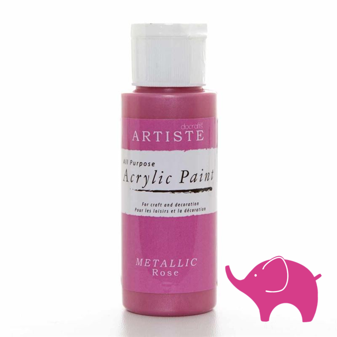 Metallic Rose - Artiste Acrylic Paint 2oz - Olifantjie - Wooden - MDF - Lasercut - Blank - Craft - Kit - Mixed Media - UK