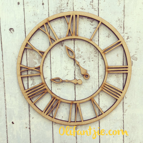 Sale OL045 - MDF Clock Face - Olifantjie - Wooden - MDF - Lasercut - Blank - Craft - Kit - Mixed Media - UK