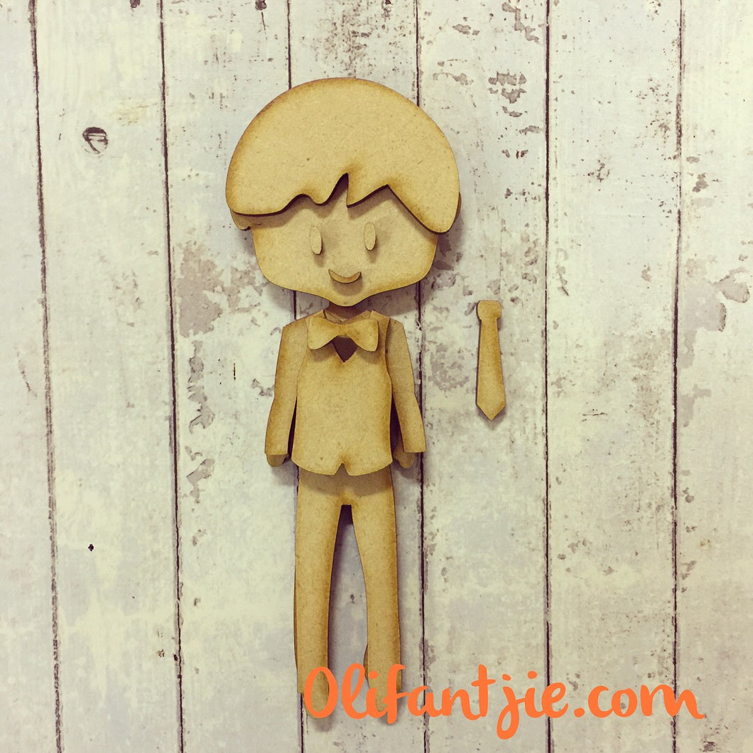 Sale OL122 - MDF Male Waistcoat Groom Prom Figurine - Set 27 - Olifantjie - Wooden - MDF - Lasercut - Blank - Craft - Kit - Mixed Media - UK