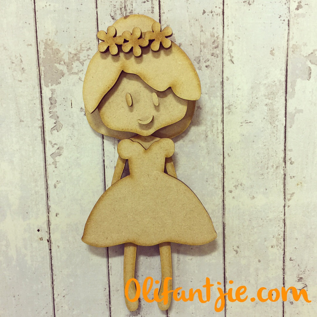 Sale OL031 - MDF Hair Short Dress Bride Bridesmaid Prom Figurine - Set 40 - Olifantjie - Wooden - MDF - Lasercut - Blank - Craft - Kit - Mixed Media - UK