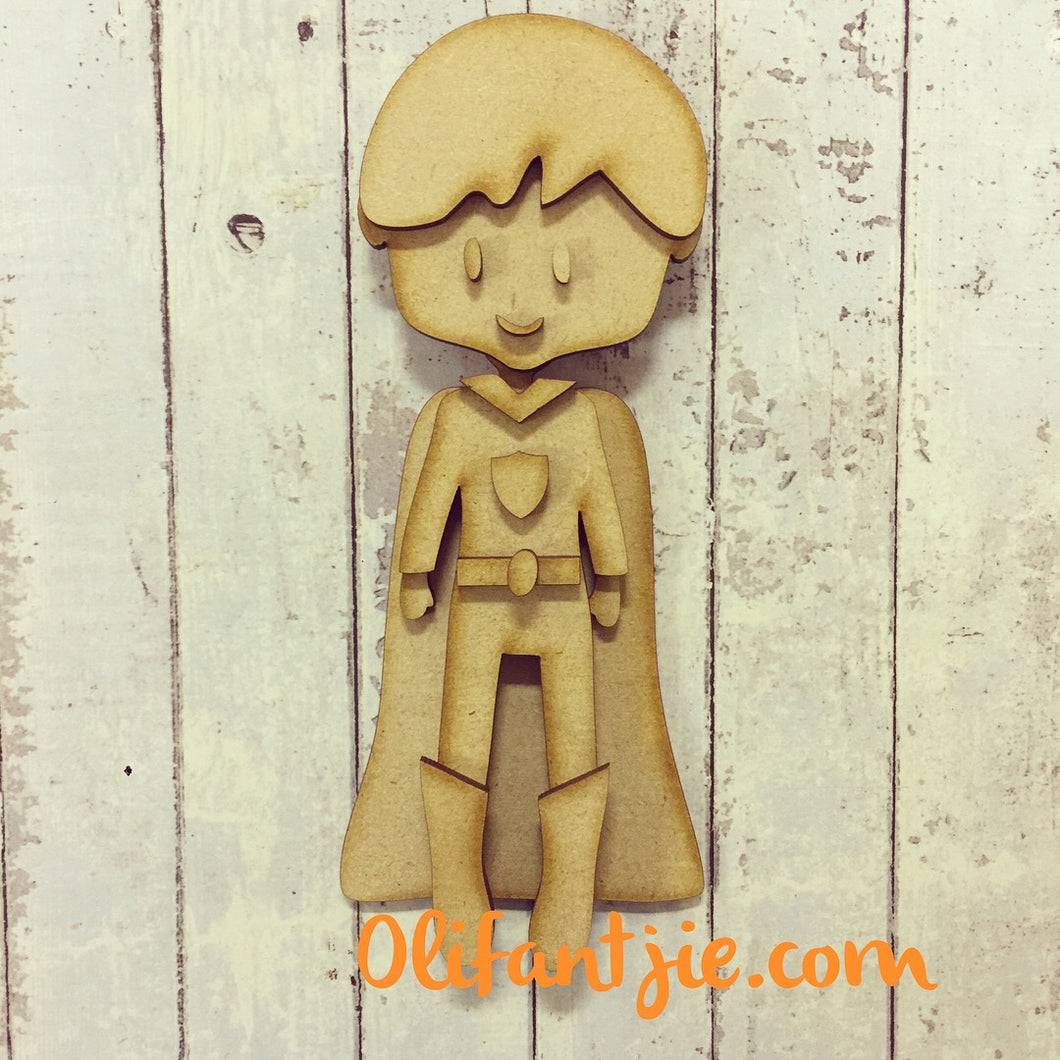 OL213 - MDF Super Boy / Man Hero Figurine - Set 4 - Olifantjie - Wooden - MDF - Lasercut - Blank - Craft - Kit - Mixed Media - UK