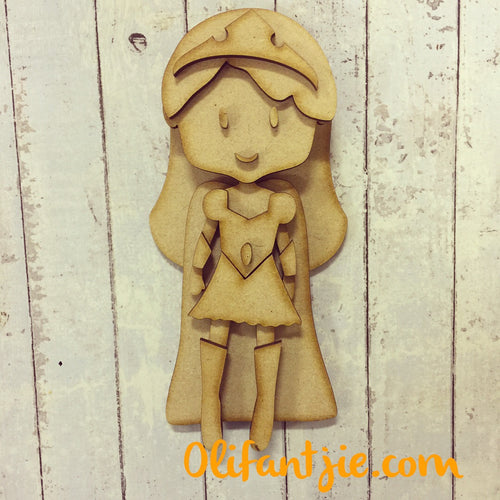 OL216 - MDF Super Girl Hero Figurine - Set 3 - Olifantjie - Wooden - MDF - Lasercut - Blank - Craft - Kit - Mixed Media - UK