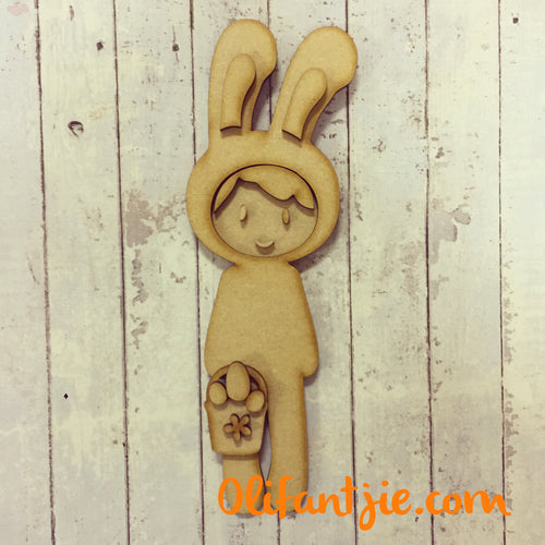 Sale OL032 - MDF Bunny Rabbit Figurine - Set 1 - Olifantjie - Wooden - MDF - Lasercut - Blank - Craft - Kit - Mixed Media - UK