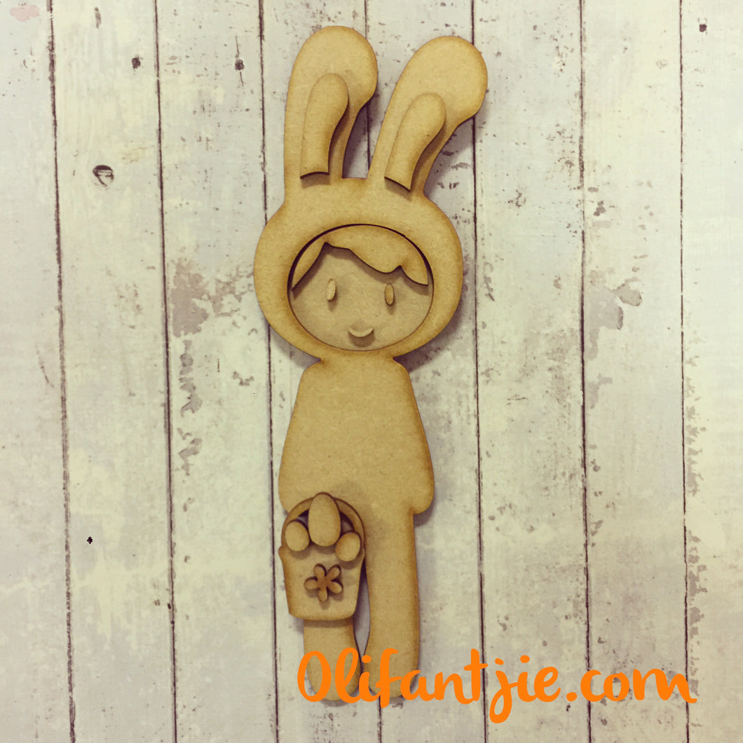 Sale OL032 - MDF Bunny Rabbit Figurine - Set 1 - Olifantjie - Wooden - MDF - Lasercut - Blank - Craft - Kit - Mixed Media - UK
