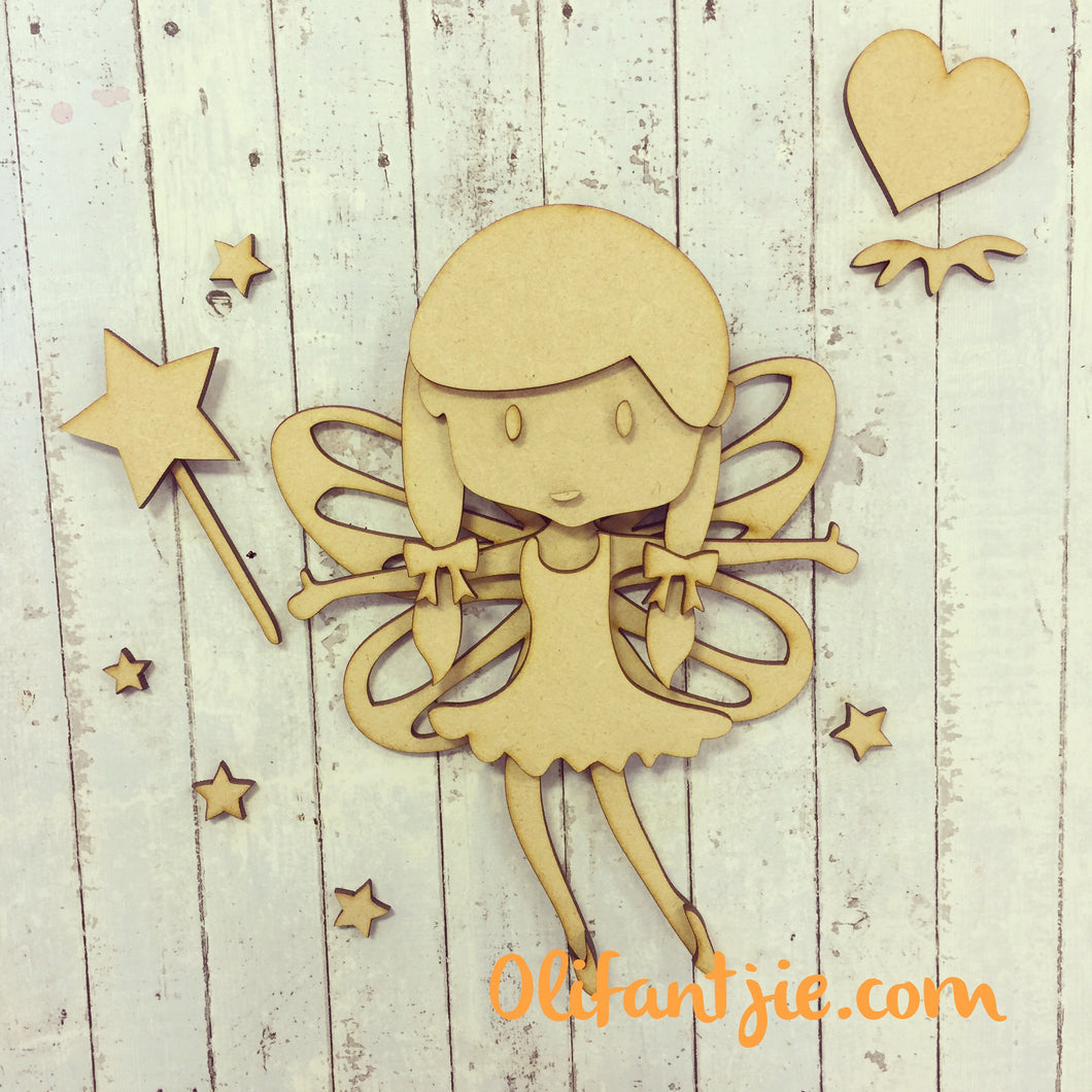 Sale OL065 - MDF Fairy - Poppy - Olifantjie - Wooden - MDF - Lasercut - Blank - Craft - Kit - Mixed Media - UK