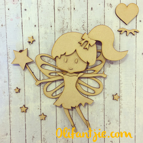 OL066 - MDF Fairy - Willow - Olifantjie - Wooden - MDF - Lasercut - Blank - Craft - Kit - Mixed Media - UK