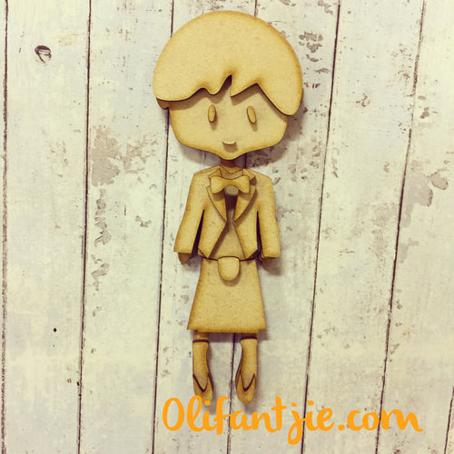 Sale OL047 - MDF Male Kilt Groom / Prom Figurine - Set 58 - Olifantjie - Wooden - MDF - Lasercut - Blank - Craft - Kit - Mixed Media - UK