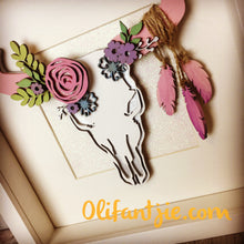 OL211 - MDF Steer Head Skull Layered - Olifantjie - Wooden - MDF - Lasercut - Blank - Craft - Kit - Mixed Media - UK