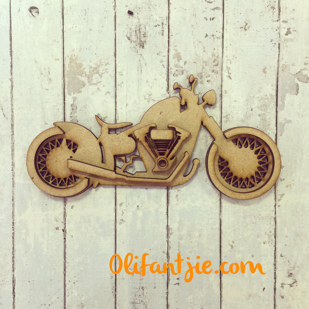 Sale OL133 - MDF Motorbike - Olifantjie - Wooden - MDF - Lasercut - Blank - Craft - Kit - Mixed Media - UK