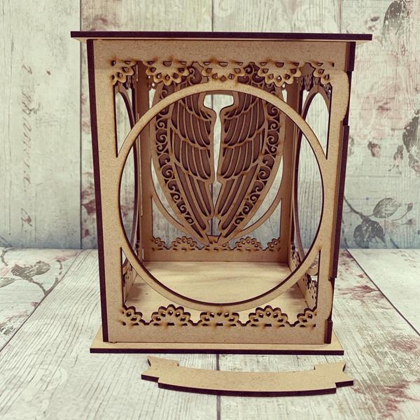 Sale OL356 - MDF Angel Wings Freestanding Lantern - Olifantjie - Wooden - MDF - Lasercut - Blank - Craft - Kit - Mixed Media - UK