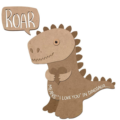 SJ103 - MDF Dinosaur Roar - Olifantjie - Wooden - MDF - Lasercut - Blank - Craft - Kit - Mixed Media - UK