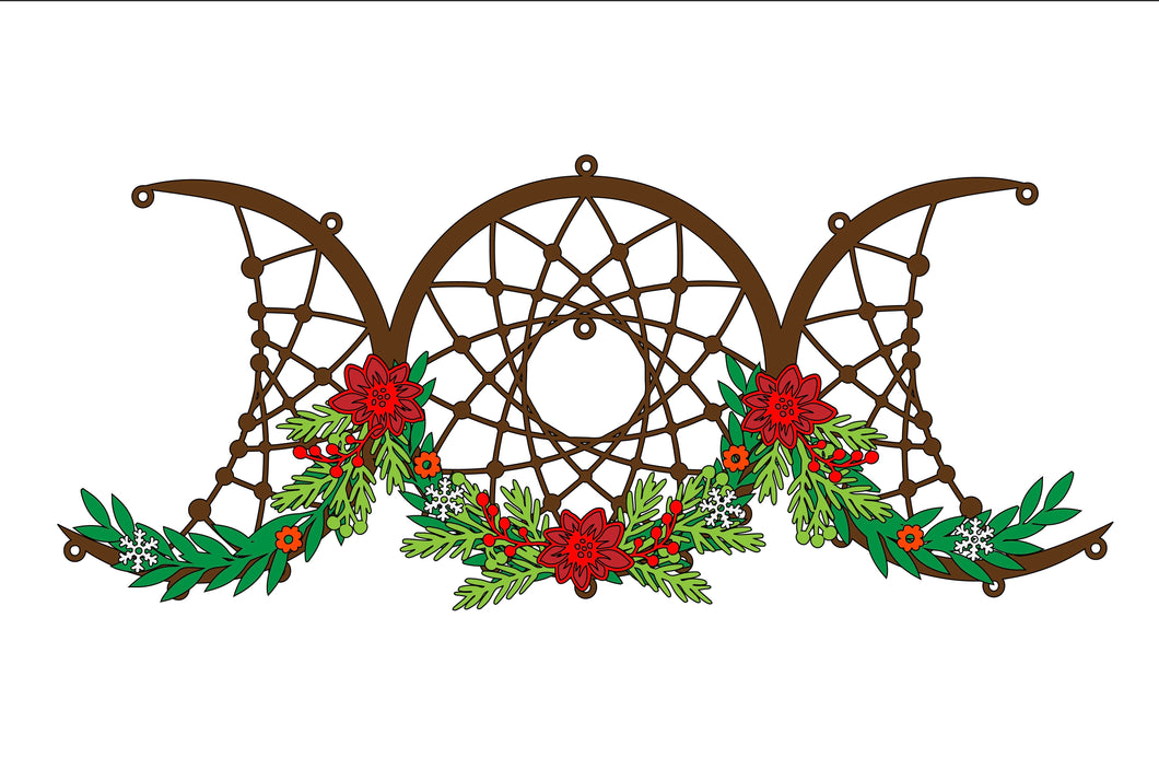 Sale OL435 - MDF Layered Heart Moon Goddess Dreamcatcher- Winter Themed - Olifantjie - Wooden - MDF - Lasercut - Blank - Craft - Kit - Mixed Media - UK